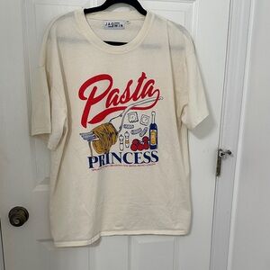 Cream Graphic Tee - Pasta Princess